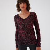 Pull col V en laine mousseuse - noir - IKKS