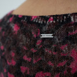 Pull col V en laine mousseuse - noir - IKKS