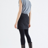 Jupe courte double boutonnage et poches - Noir - IKKS