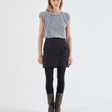 Jupe courte double boutonnage et poches - Noir - IKKS