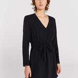 Robe courte en crêpe - Noir - IKKS