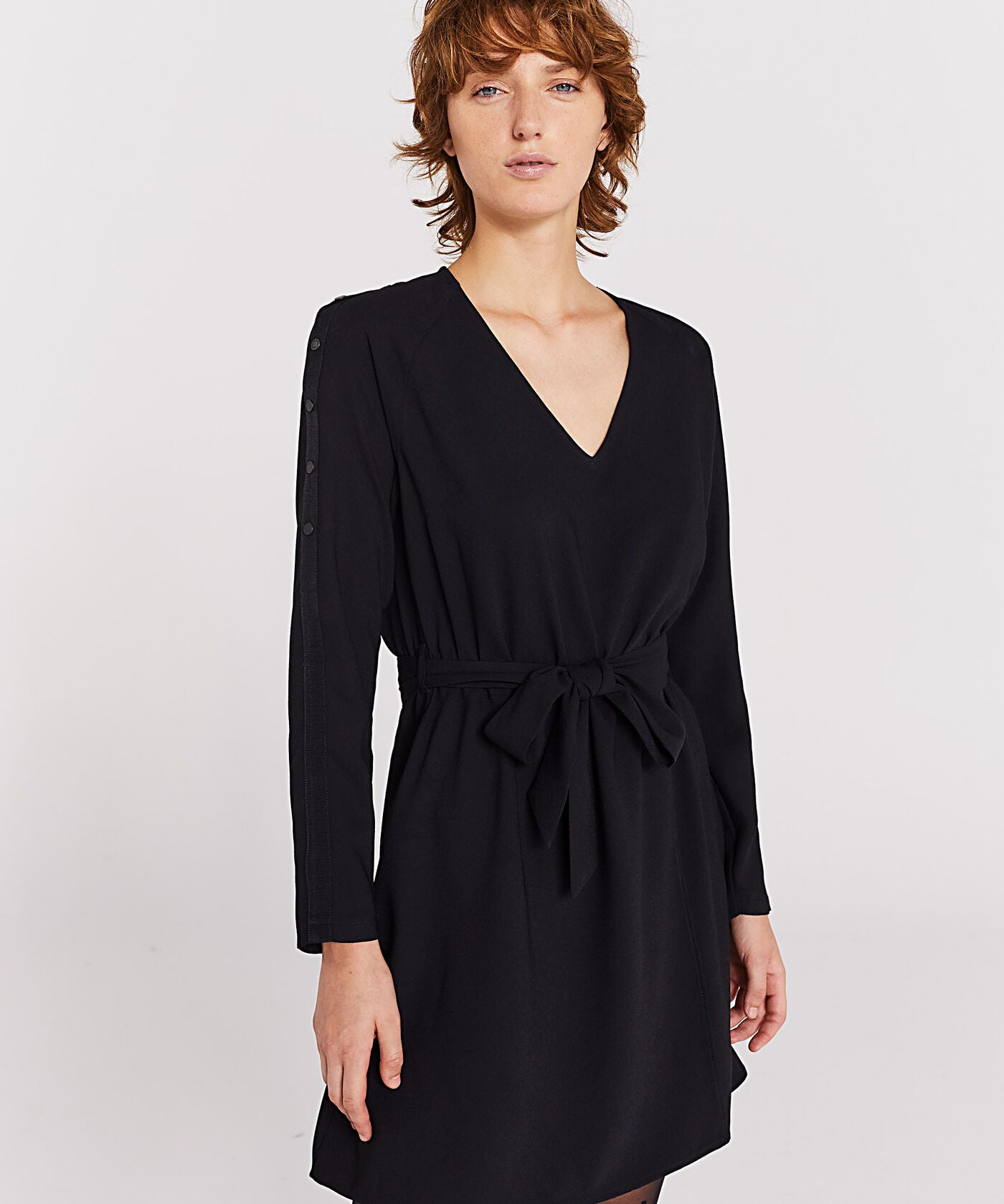 Robe courte en crêpe - Noir - IKKS