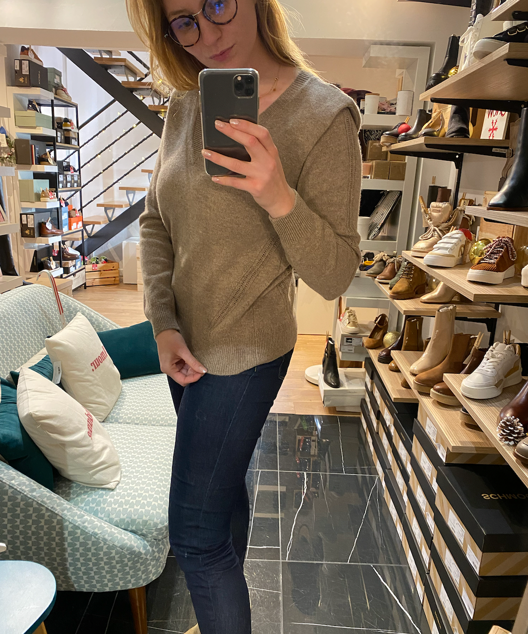 Pull en maille fine - caramel - Ikks