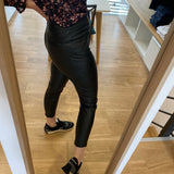 Pantalon skinny à pressions en similicuir - Noir - IKKS