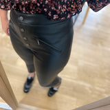 Pantalon skinny à pressions en similicuir - Noir - IKKS