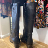 Bottes en cuir velours esprit santiag - Noir - IKKS