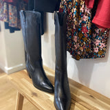 Bottes en cuir velours esprit santiag - Noir - IKKS