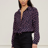 Blouse imprimée coeur Sunrise - Marine - FABIENNE CHAPOT