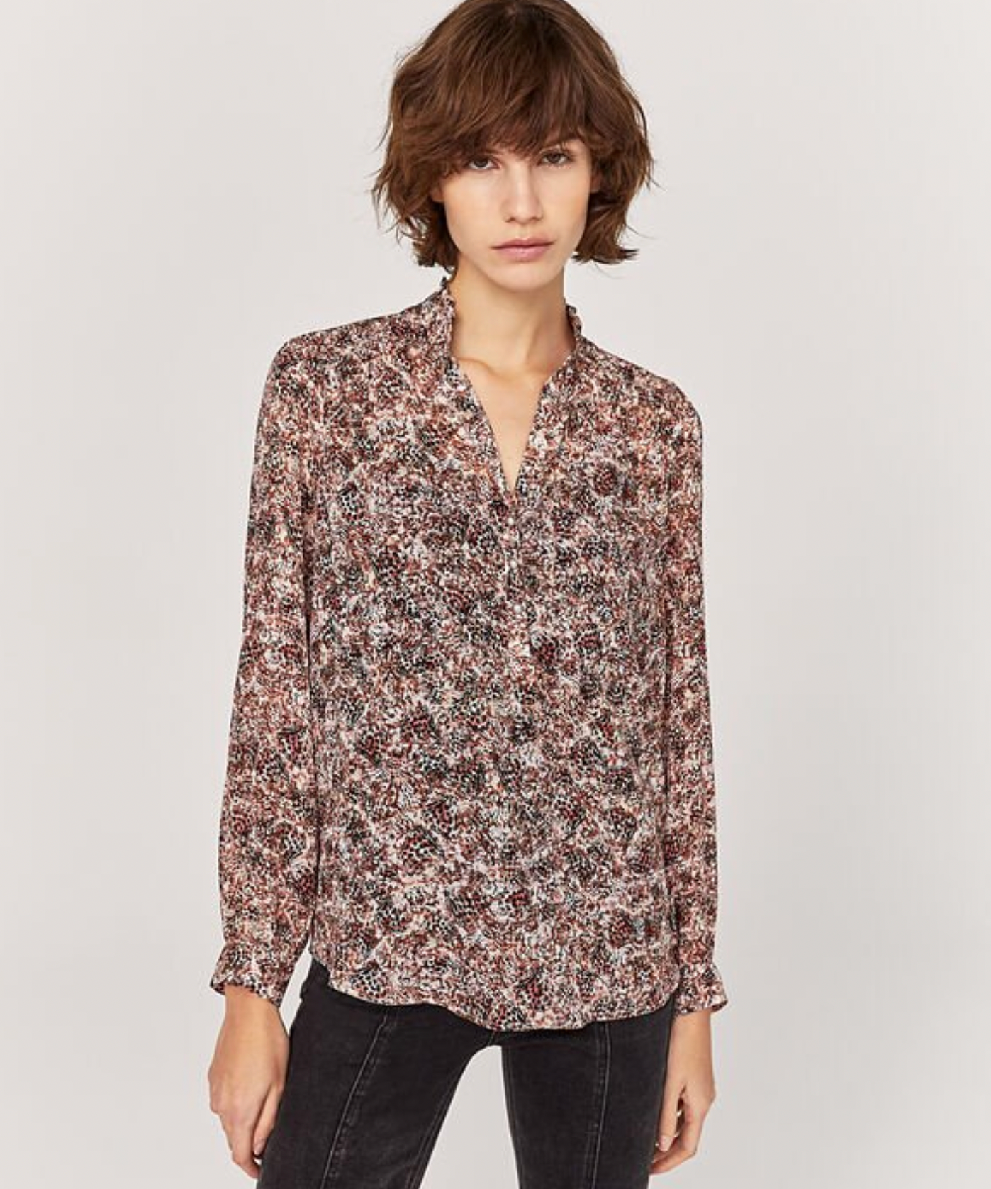 Blouse en voile recyclé imprimé papillon - Peau - IKKS