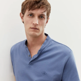 Polo à col esprit teddy - Bleu stone - IKKS MEN