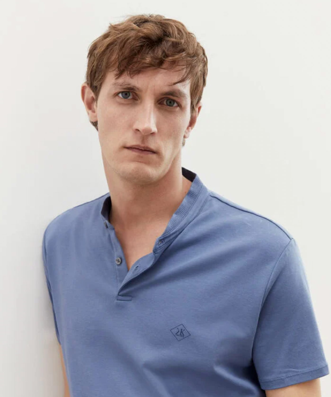 Polo à col esprit teddy - Bleu stone - IKKS MEN