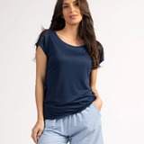 T-shirt uni femme Pikin - Bleu marine - Sun Valley femme