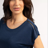 T-shirt uni femme Pikin - Bleu marine - Sun Valley femme