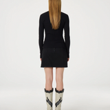 Cardigan ajusté col haut boutonné Alida - Noir - FABIENNE CHAPOT