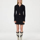 Cardigan ajusté col haut boutonné Alida - Noir - FABIENNE CHAPOT