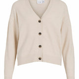 VILA - Men's V-neck knit cardigan - Super Light Natural Melan