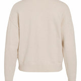 VILA - Men's V-neck knit cardigan - Super Light Natural Melan
