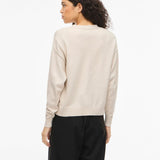 VILA - Men's V-neck knit cardigan - Super Light Natural Melan