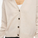 VILA - Men's V-neck knit cardigan - Super Light Natural Melan