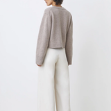 Cardigan cachemire court duveteux Galiega - Taupe - SUNCOO