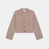 Cardigan cachemire court duveteux Galiega - Taupe - SUNCOO