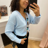Cardigan col V en maille Viril - Nantucket Breeze - VILA