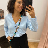 Cardigan col V en maille Viril - Nantucket Breeze - VILA