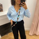 Cardigan col V en maille Viril - Nantucket Breeze - VILA