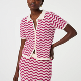 Cardigan en crochet Caro - Rose - FABIENNE CHAPOT
