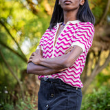 Cardigan en crochet Caro - Rose - FABIENNE CHAPOT