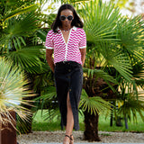 Cardigan en crochet Caro - Rose - FABIENNE CHAPOT