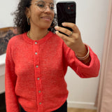 Cardigan en maille en laine d'alpaga mélangé - Poinsettia - OBJECT