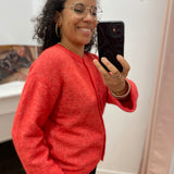 Cardigan en maille en laine d'alpaga mélangé - Poinsettia - OBJECT