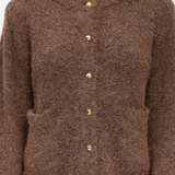 Cardigan OBJSAGGIA OBJECT Carafe – détail maille, boutons dorés et poches