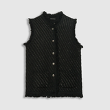 Cardigan sans manches en maille - Noir - IKKS WOMEN