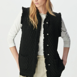 Cardigan sans manches en maille - Noir - IKKS WOMEN
