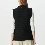 Cardigan sans manches en maille - Noir - IKKS WOMEN