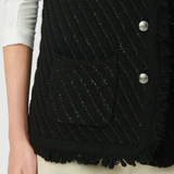 Cardigan sans manches en maille - Noir - IKKS WOMEN