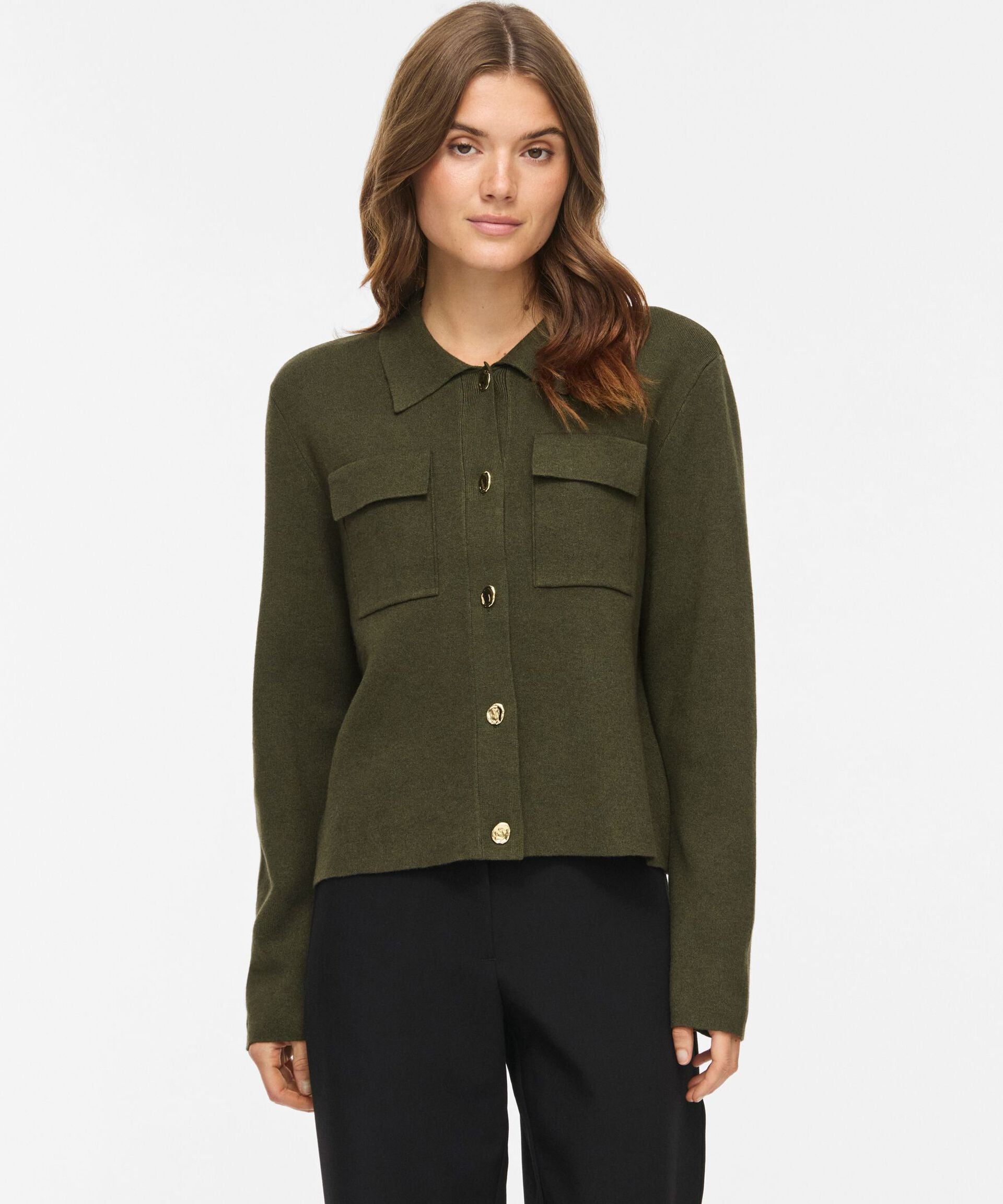 Cardigan femme Vigabe VILA Forest Night porté – vue de face