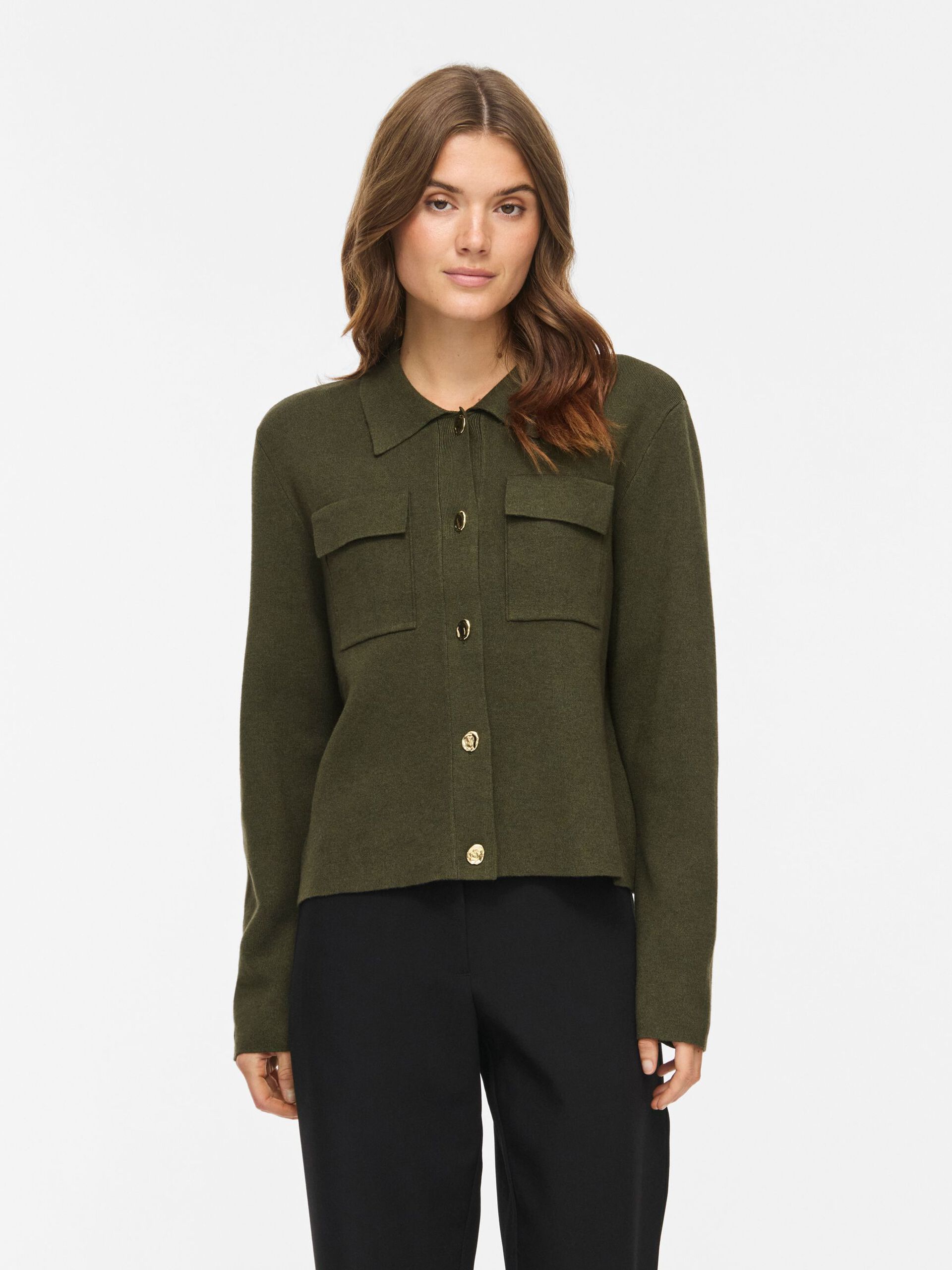 Cardigan femme Vigabe VILA Forest Night porté – vue de face