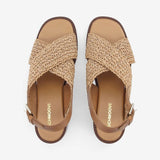 Talon carré tissées brides Catalina - Beige - SCHMOOVE