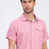 Chemise manches courtes Selkir - Framboise - SUN VALLEY HOMME