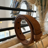 Ceinture en cuir Cœur découpée - Caramel - FABIENNE CHAPOT