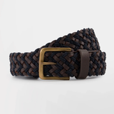 Ceinture en cuir tressée homme Noah - Marine marron - TBS HOMME