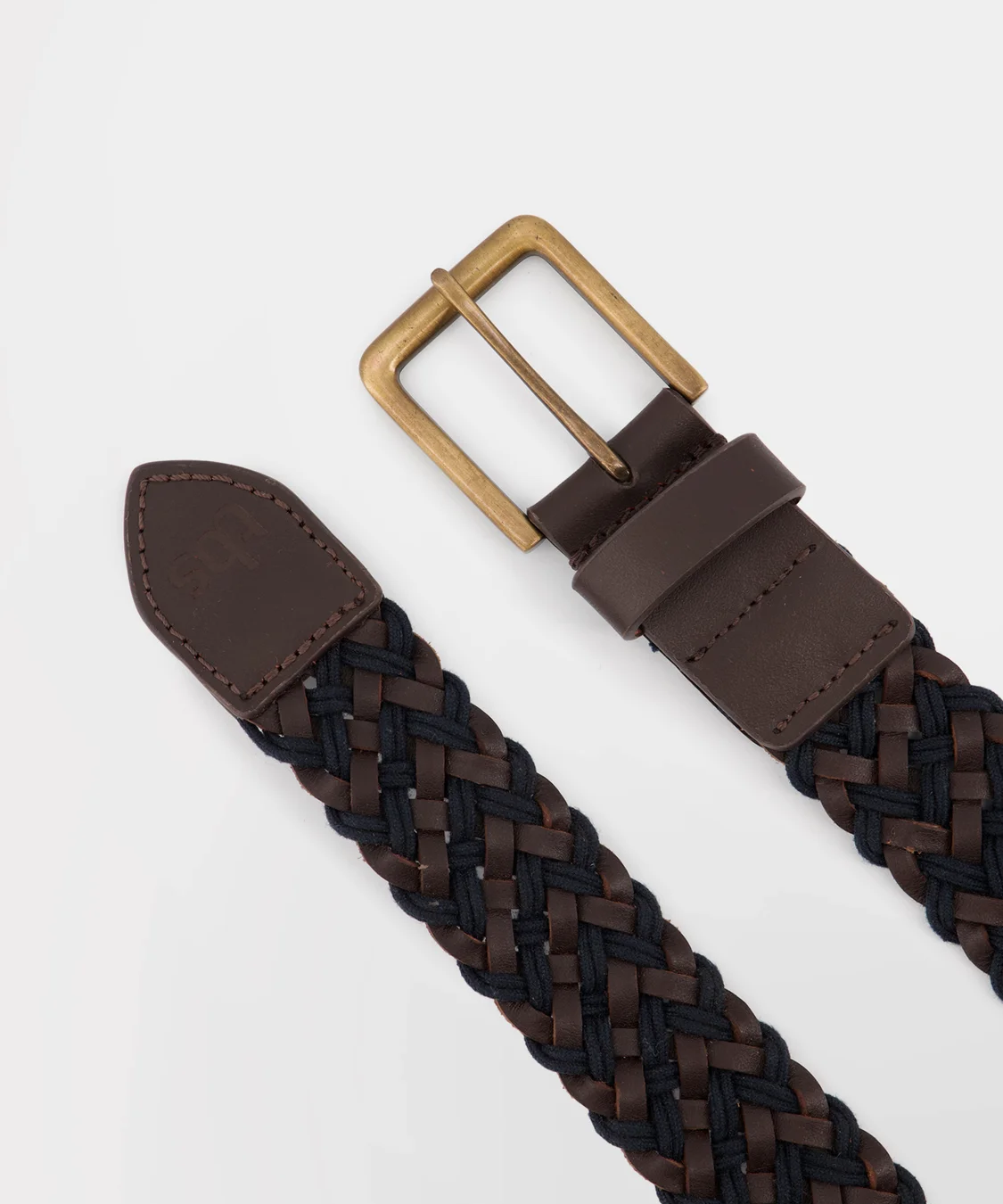 Ceinture en cuir tressée homme Noah - Marine marron - TBS HOMME