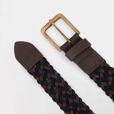 Ceinture en cuir tressée homme Noah - Marine marron - TBS HOMME