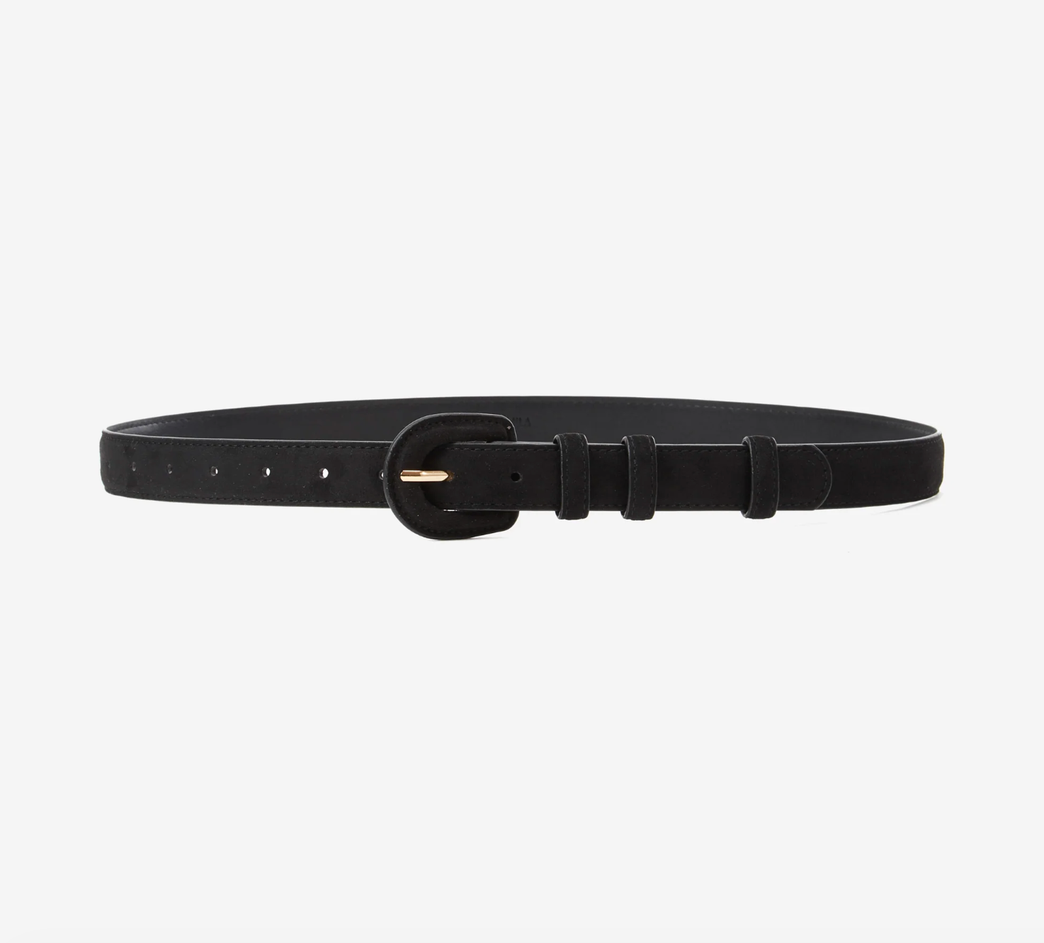 Ceinture SCOTLAND GRACE & MILA noire – vue de face avec boucle recouverte