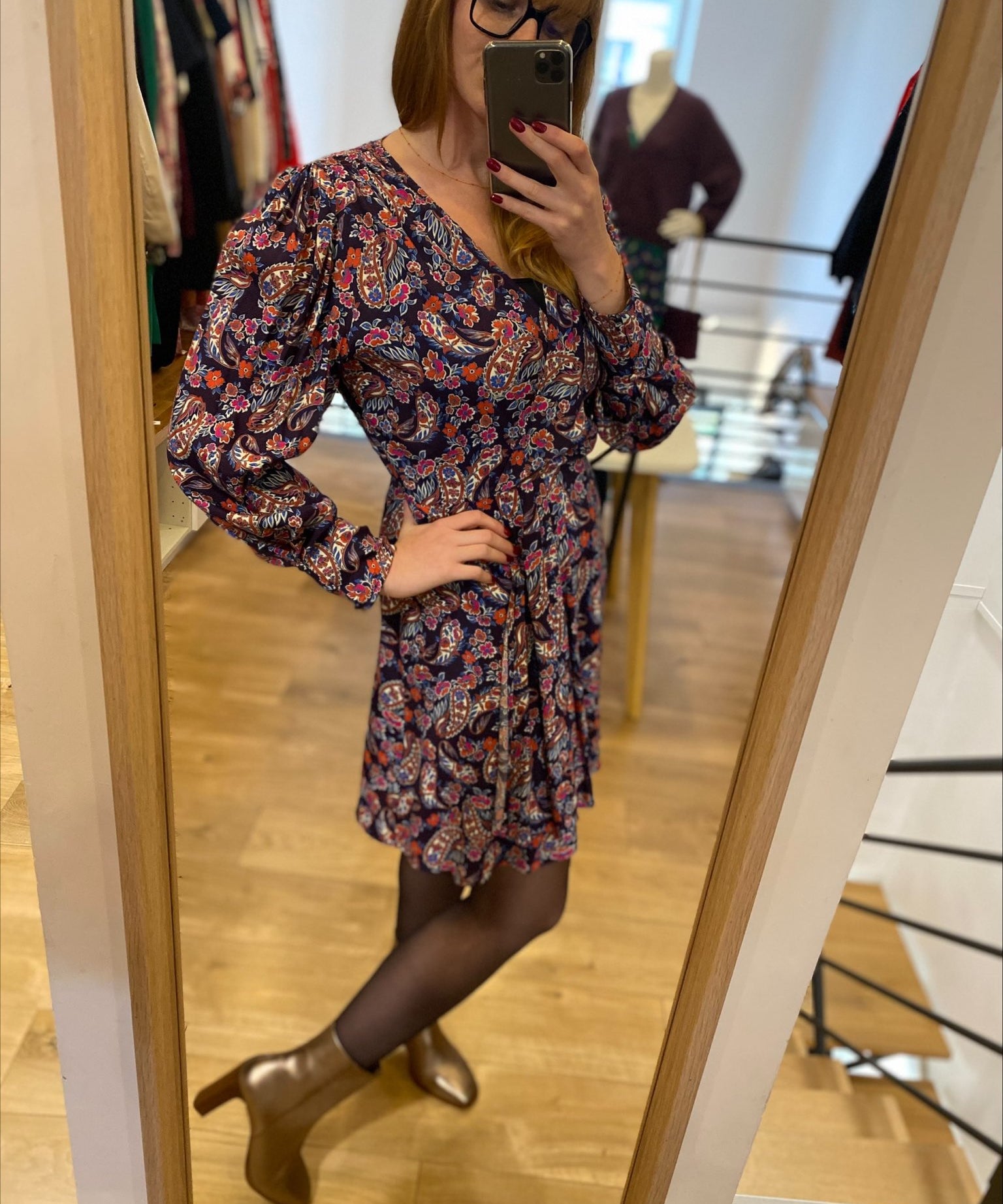 Robe courte fluide imprimé cachemire Celyne - - SUNCOO