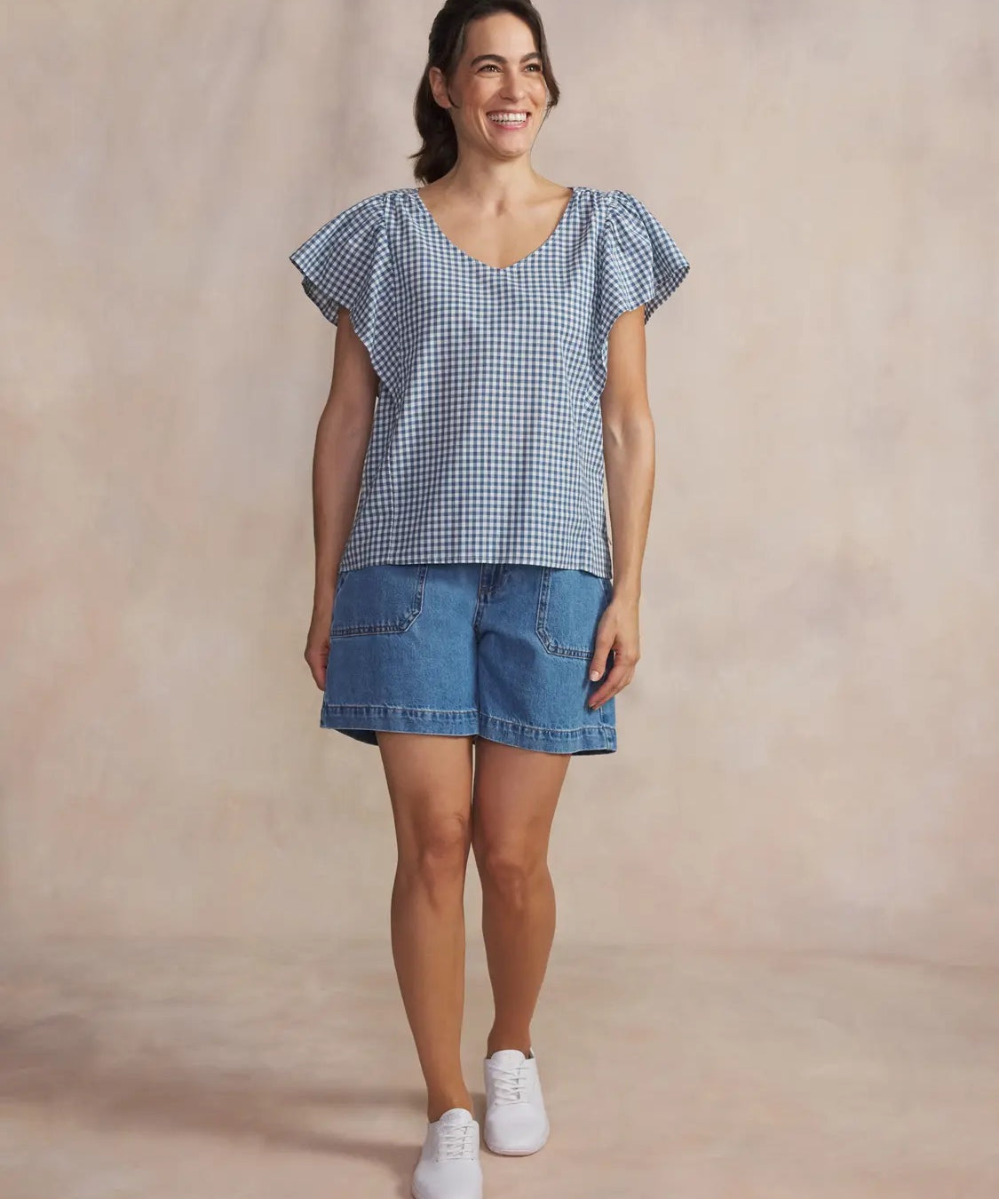 Blouse col V manches volantées Hazalsan - Regate - TBS Femme