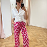 Pantalon fluide imprimé Bloom - Framboise - C'EST BEAU LA VIE